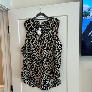 Maurices Black and Tan Sleeveless Blouse Relaxed Fit